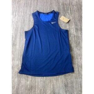 Nike Running Tank Top Shirt Mens Small Midnight Navy Blue Miler Dri-fit Gym